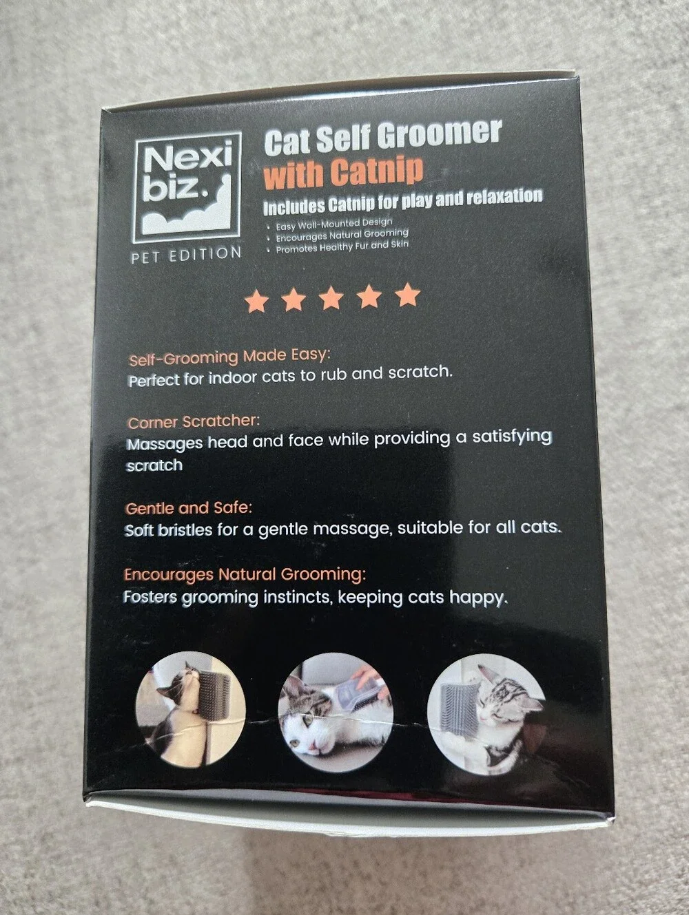 Cat Self Groomer with Catnip — Black